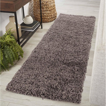 Oxford OXF00 Plain Plush Soft Stain-Resistant Textured Polypropylene Shaggy Taupe Runner-Desire Rugs-Rug Love - The Most Loved Rug Store